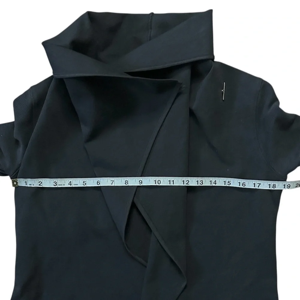 TASC Performance Midtown Wrap Organic Cotton & Bamboo Blend Sweater Black Small - Picture 9 of 12